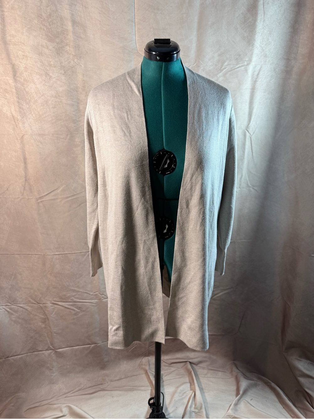 609-Cyrus Light Gray Open Front Cardigan